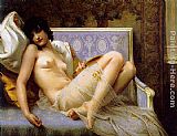 Guillaume Seignac Young woman naked on a settee painting